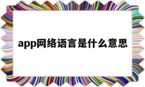 app网络语言是什么意思(app网络语言是什么意思呀)