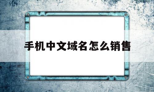 手机中文域名怎么销售(销售中文域名的工作怎么样)