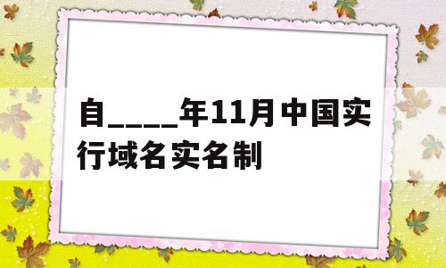 自____年11月中国实行域名实名制(自2000年11月,中国实行域名实名制)