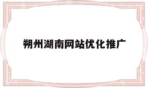 朔州湖南网站优化推广的简单介绍