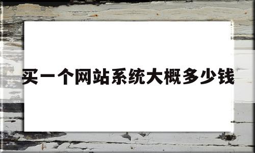 买一个网站系统大概多少钱(买一个网站系统大概多少钱啊)