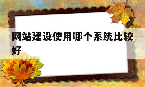 网站建设使用哪个系统比较好的简单介绍