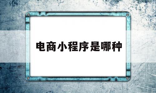 电商小程序是哪种(电商小程序平台有哪些)