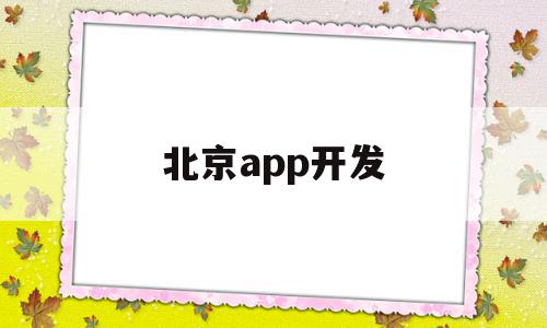 北京app开发(北京app开发外派公司)