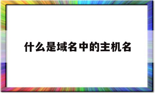 什么是域名中的主机名(域名mheducn中主机名是)