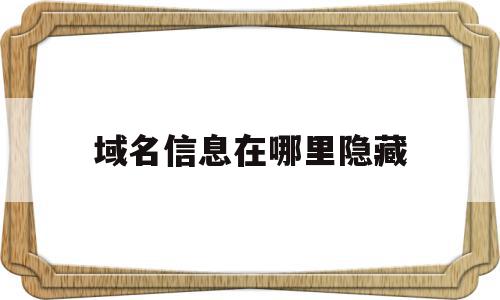 域名信息在哪里隐藏(word域名在哪里显示)