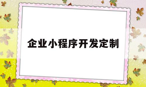 企业小程序开发定制(小程序定制开发解决方案)