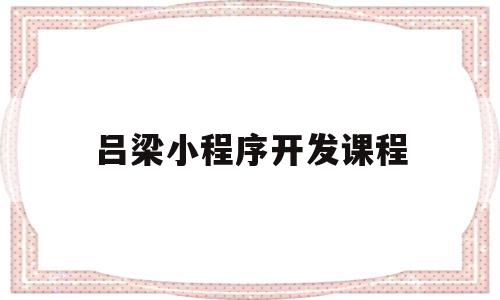 吕梁小程序开发课程(小程序开发在哪里学?)