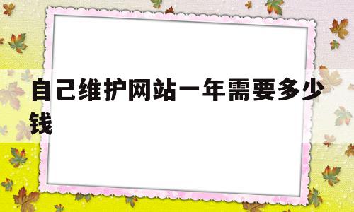 自己维护网站一年需要多少钱(自己维护网站一年需要多少钱费用)