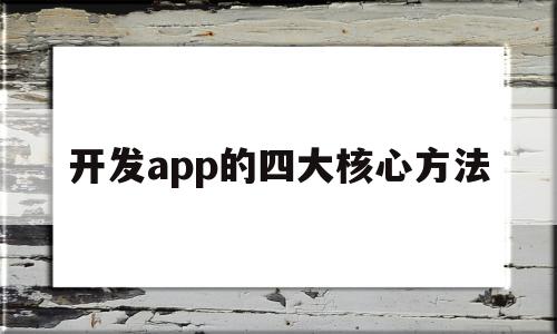 开发app的四大核心方法(开发app的四大核心方法是什么)