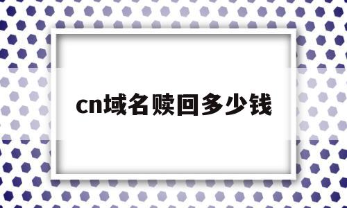 cn域名赎回多少钱(域名过了赎回期还能续费吗)