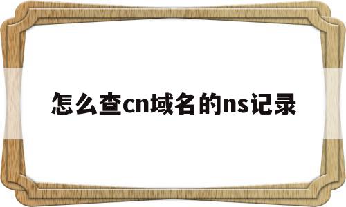 关于怎么查cn域名的ns记录的信息