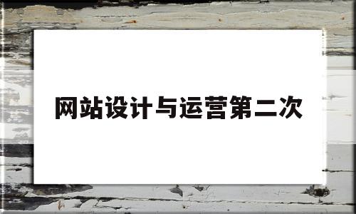 网站设计与运营第二次的简单介绍