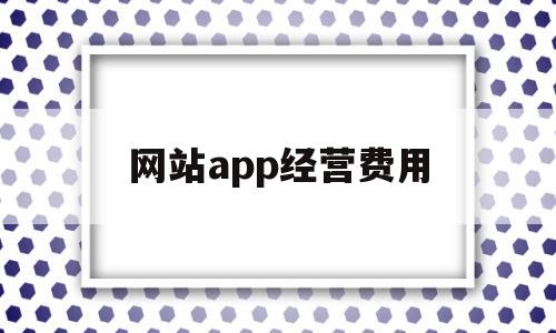 网站app经营费用(网站app经营费用包括哪些)