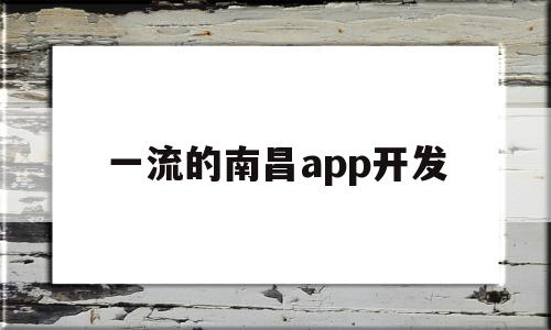 一流的南昌app开发(南昌软件开发公司一般在什么地方)