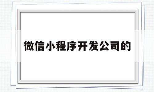 微信小程序开发公司的(微信小程序开发公司的工作内容)