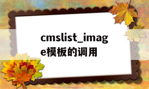 cmslist_image模板的调用(cmsconcurrentmark)