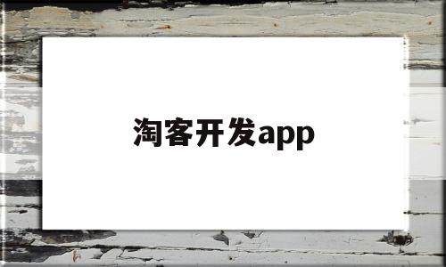 淘客开发app(淘客开发app定制)