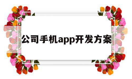 公司手机app开发方案(手机软件开发公司如何选择)