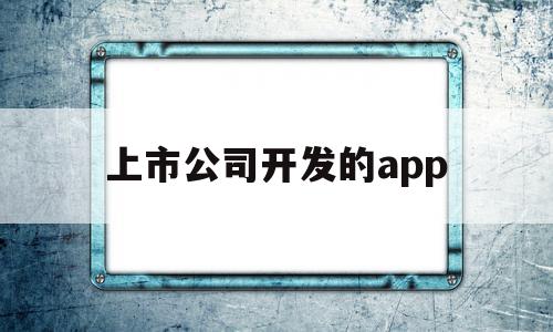 上市公司开发的app(app开发公司排名上市企业)