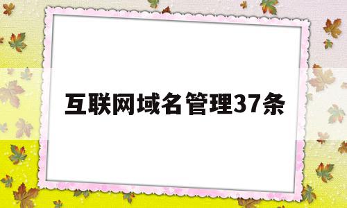 互联网域名管理37条(互联网域名管理中心)