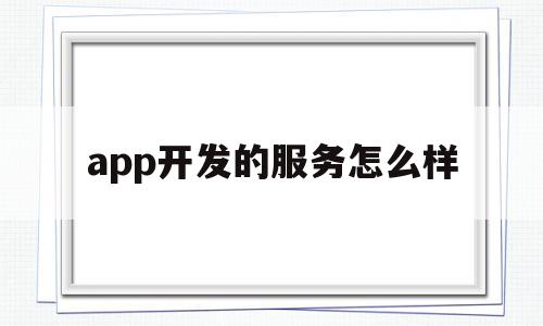 app开发的服务怎么样(app开发的服务怎么样啊)