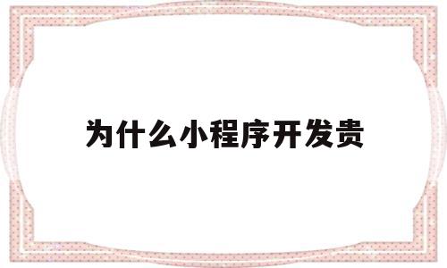 为什么小程序开发贵(小程序为什么价格那么低)