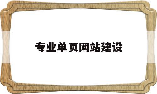 专业单页网站建设(济南网站建设哪家专业)