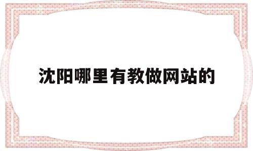 关于沈阳哪里有教做网站的的信息