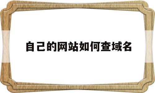 自己的网站如何查域名(自己的网站如何查域名是多少),自己的网站如何查域名(自己的网站如何查域名是多少),自己的网站如何查域名,信息,排名,第1张