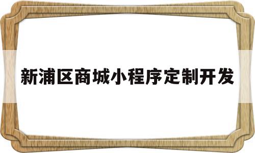 包含新浦区商城小程序定制开发的词条