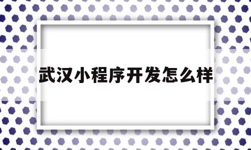 武汉小程序开发怎么样(uniapp开发小程序怎么样)