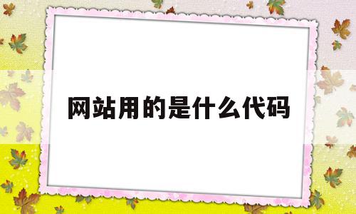 网站用的是什么代码(网站用的是什么代码类型)