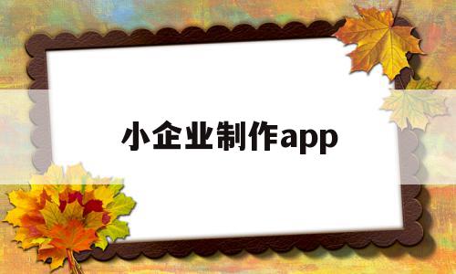 小企业制作app(企业app制作软件)