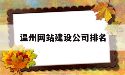 温州网站建设公司排名的简单介绍