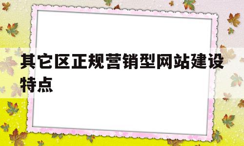 关于其它区正规营销型网站建设特点的信息