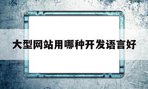 大型网站用哪种开发语言好(大型网站用哪种开发语言好呢)