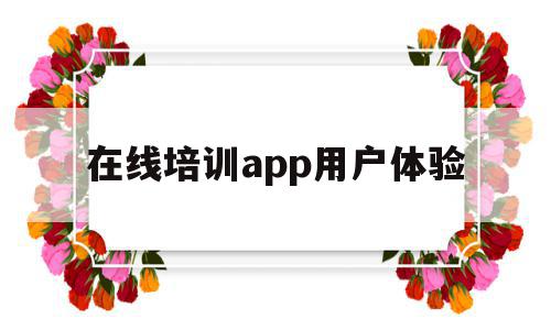 在线培训app用户体验(在线培训软件常用什么软件)