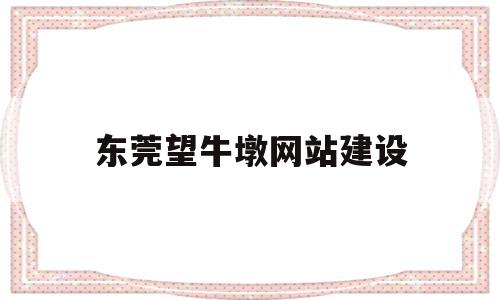 东莞望牛墩网站建设(东莞望牛墩2021年)