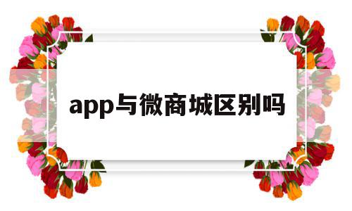 app与微商城区别吗(微商城和微信小程序区别)