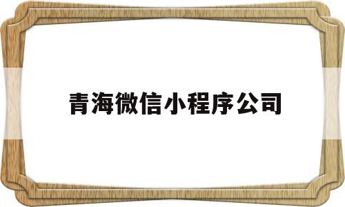 青海微信小程序公司(青海微信小程序公司地址)