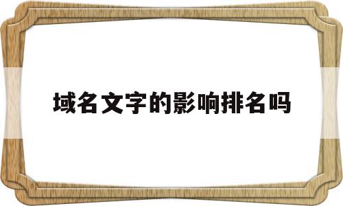 域名文字的影响排名吗(域名中可不可以出现中文)