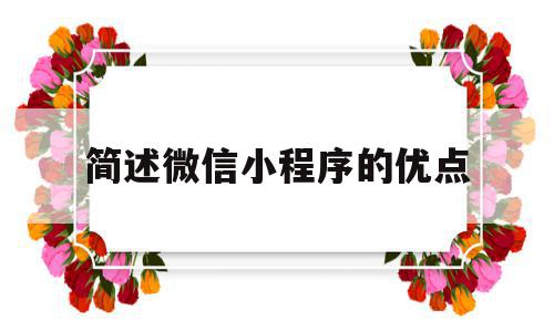 简述微信小程序的优点(微信小程序的30个优点)