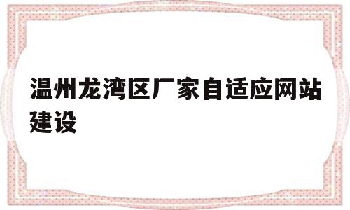 温州龙湾区厂家自适应网站建设(温州龙湾区知名营销型网站建设首选)