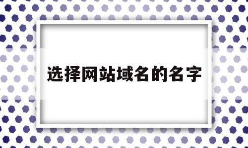 选择网站域名的名字(选择网站域名的名字是什么)