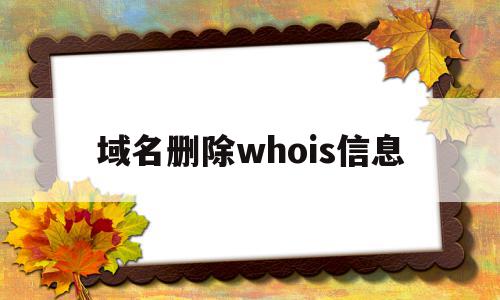 域名删除whois信息(域名删除时间查询站长工具)