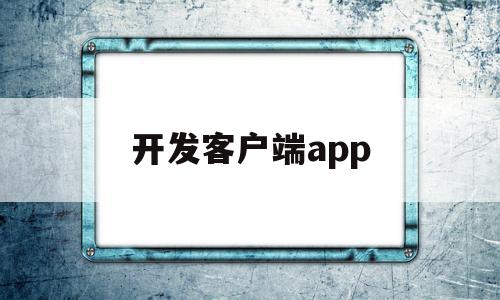 开发客户端app(开发客户端要考虑的因素)