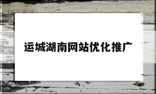 运城湖南网站优化推广的简单介绍