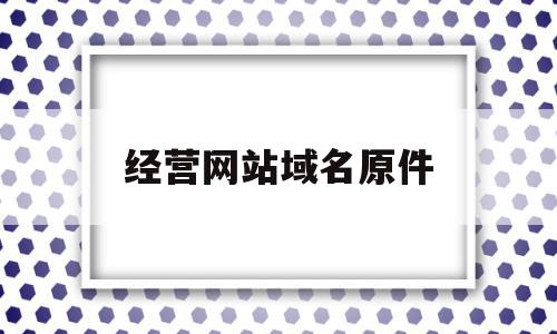 关于经营网站域名原件的信息