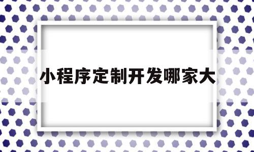 小程序定制开发哪家大(小程序定制开发解决方案)